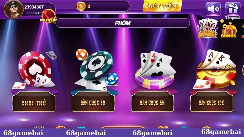 Game bài Phỏm nằm trong top game hot 68GB